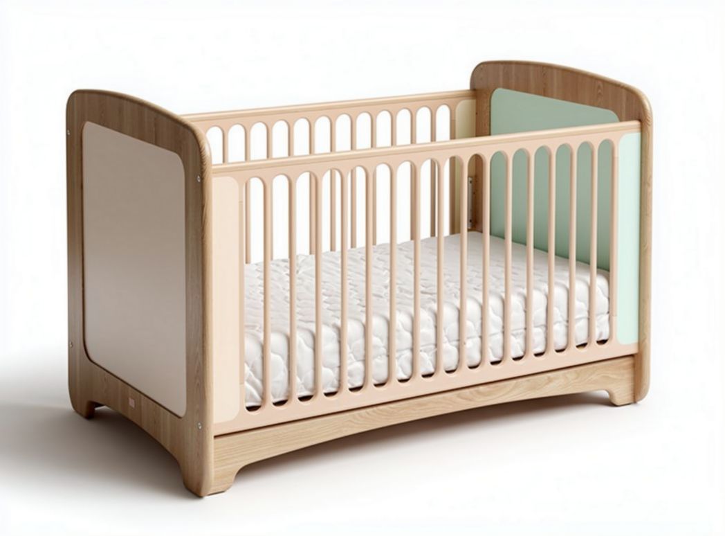Letto per bambini in legno bianco con dimensioni 120 x 60 x 80cm