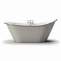 Vasca da bagno freestanding in acrilico bianco con finitura a coste 150 x 75 x 60cm